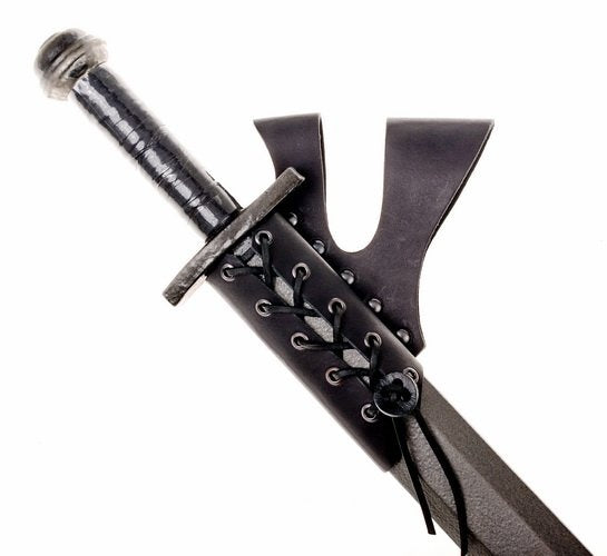 Zwaardhouder met dubbele riemlus, zwart