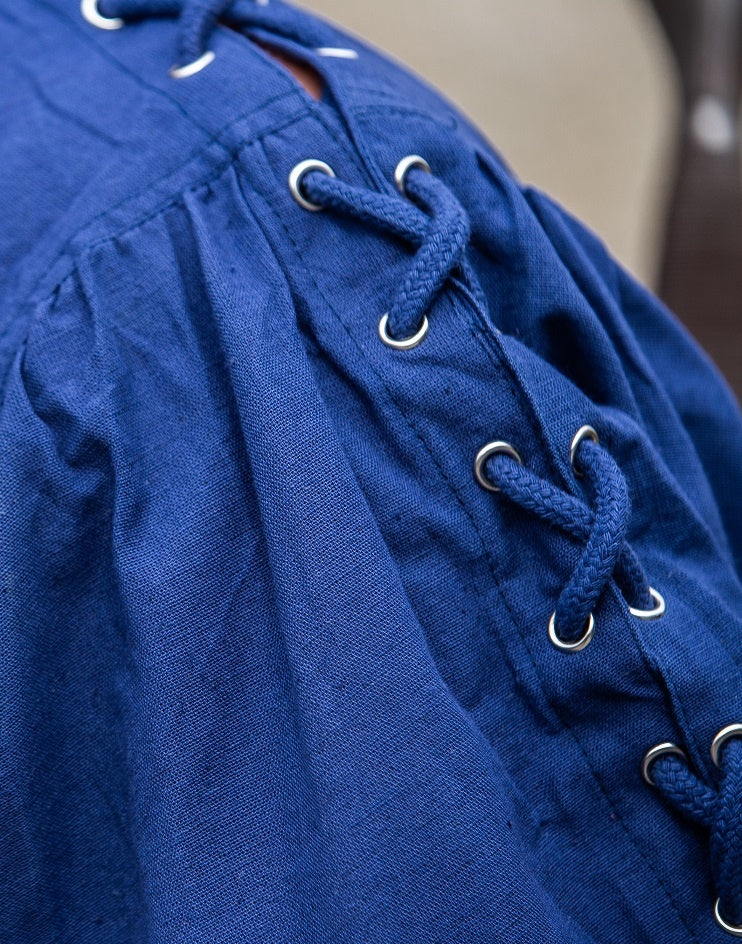 Chemise pirate avec lacets, bleu 