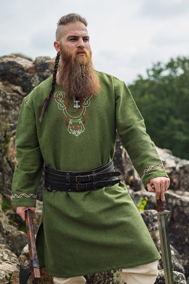 Viking tuniek wolf Fenrir, groen