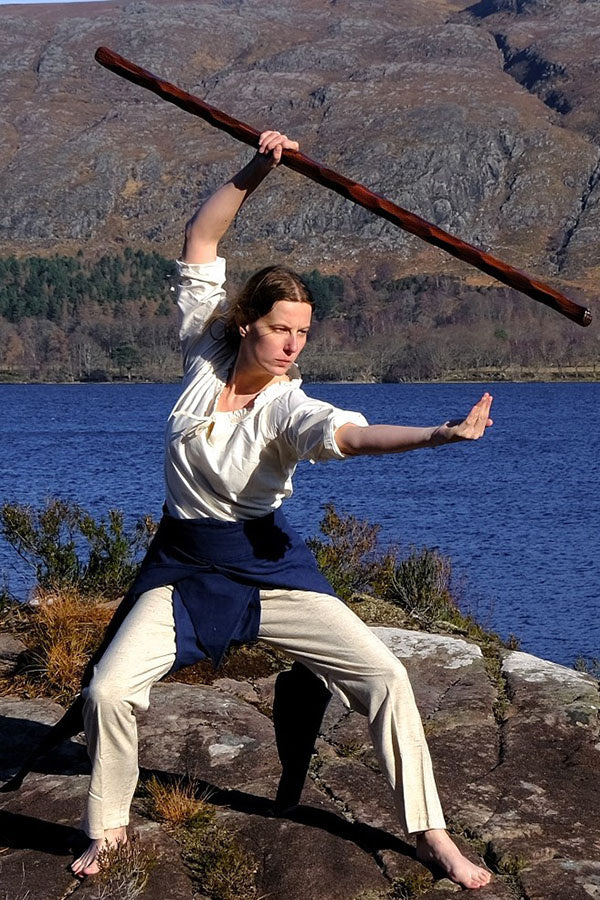 Trä Quaterstaff, 150 cm, Lajv skumvapen 