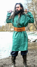 Viking tuniek Halvar linnen, groen