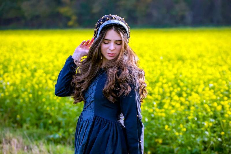 Haarnetje (caul) Cecilia, fluweel, zwart