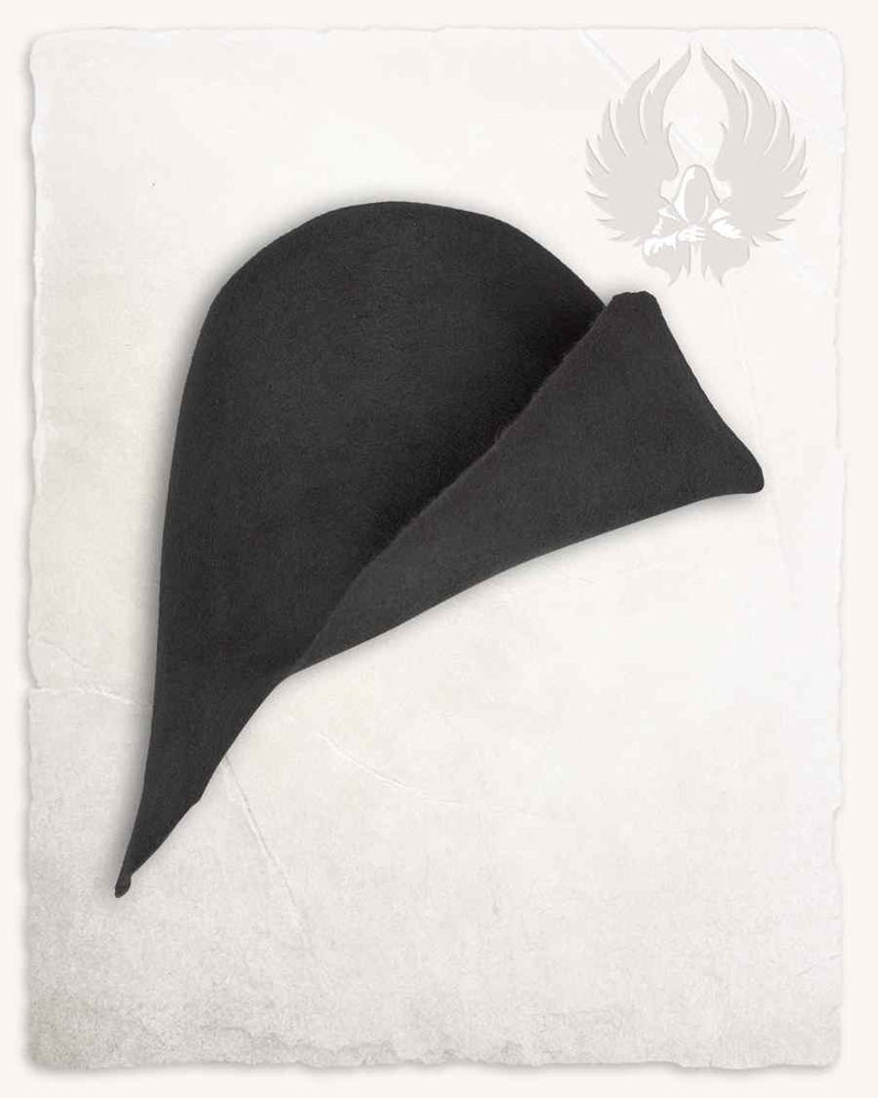 Medieval felt hat Bruno, gray, wool mix