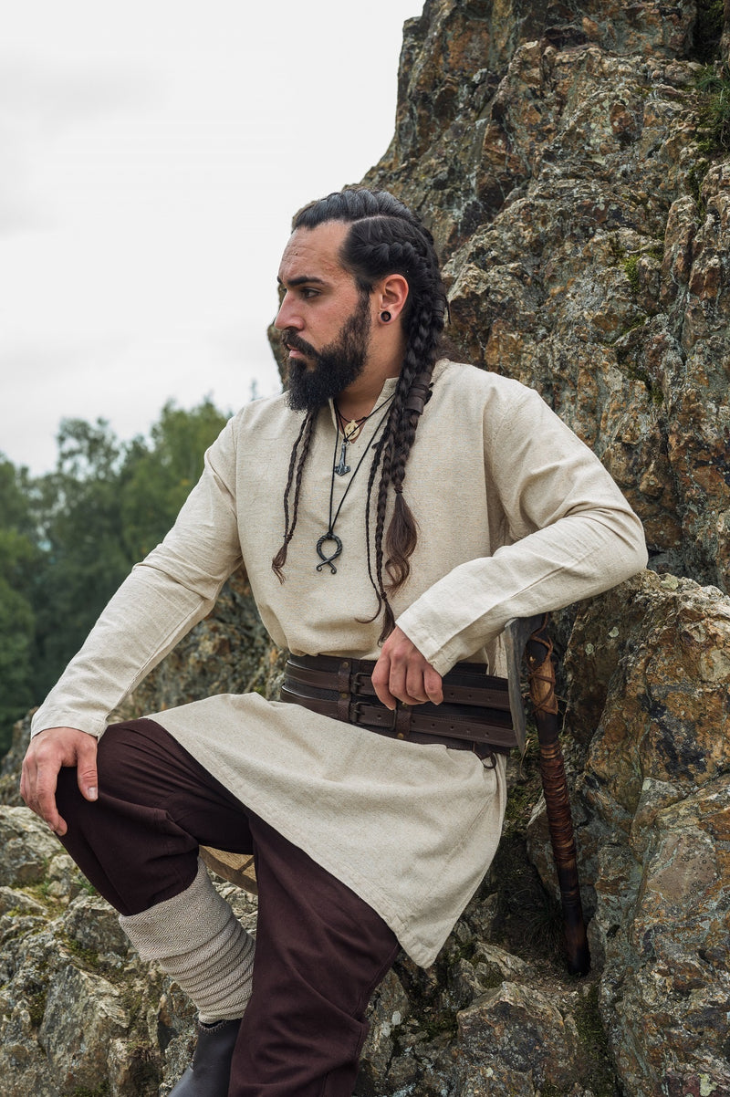Viking tuniek Ragnar linnen, naturel