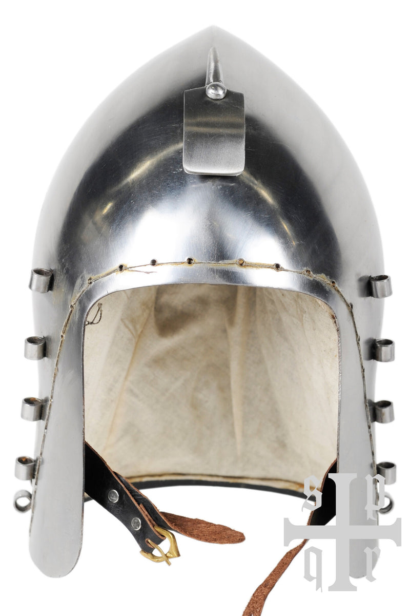 Duitse klappvizier bascinet 1370, 2 mm (battle-ready)