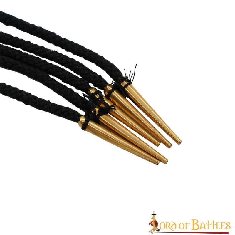 Veters met aiglets 150 cm, set van 5, zwart