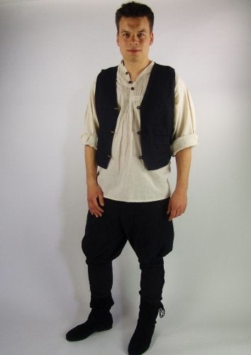 Chemise du XVIIe siècle avec boutons, noir 