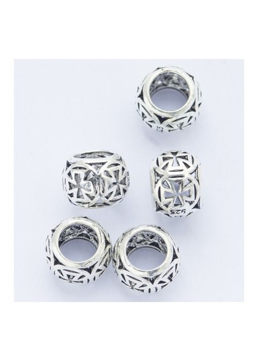 Baardkraal met Tempelierskruis, sterling zilver