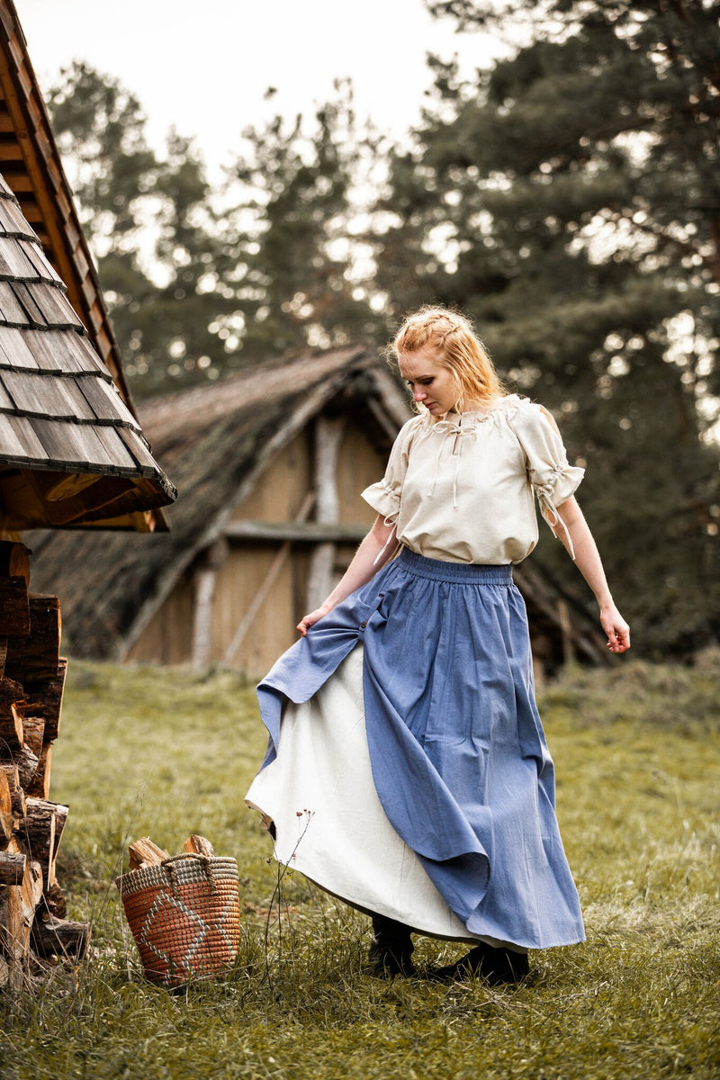 Middeleeuwse rok Elise, blauw
