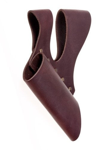 Knight sword holder with double belt loop, brown