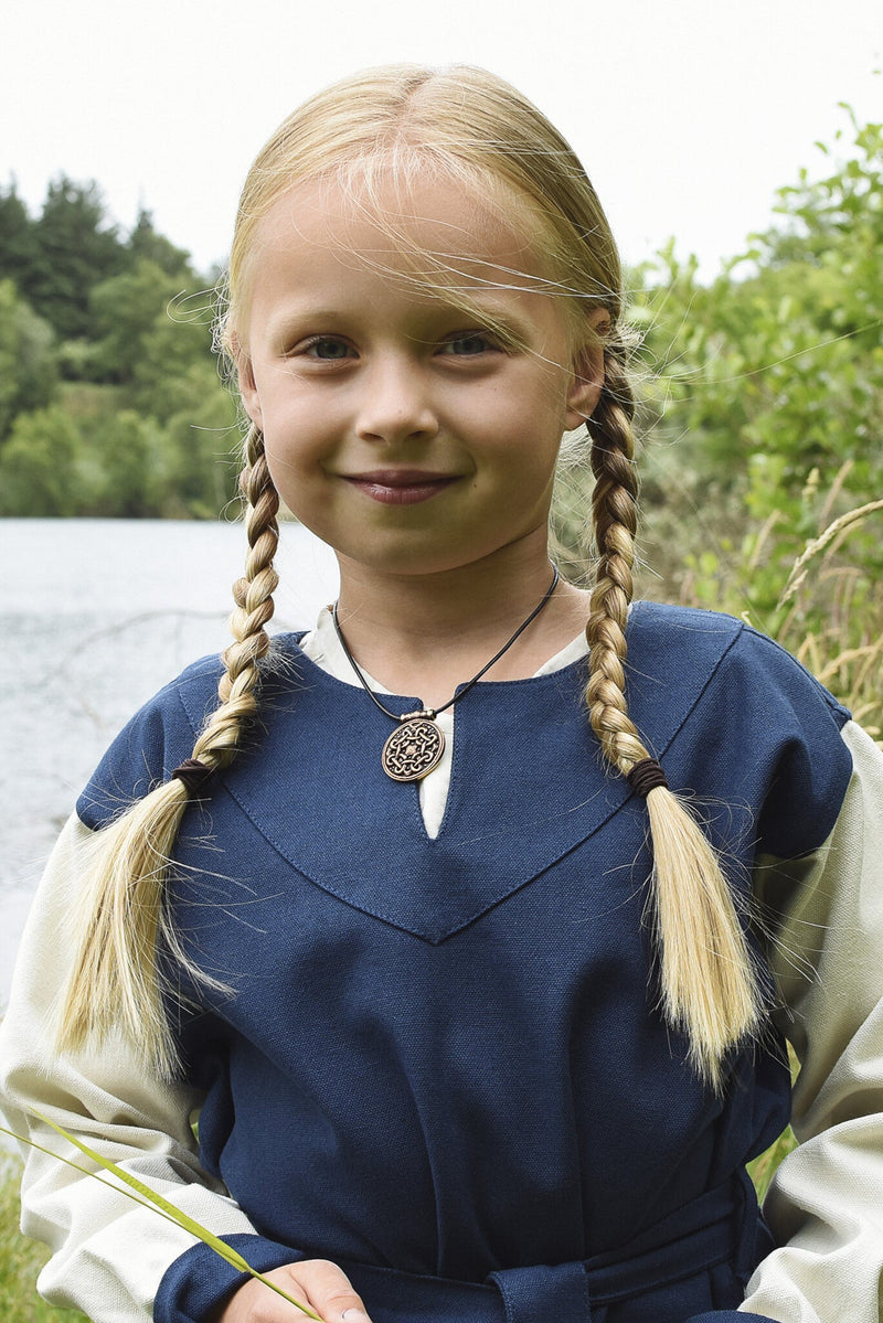 Pigekjole Birka, blå-naturlig 