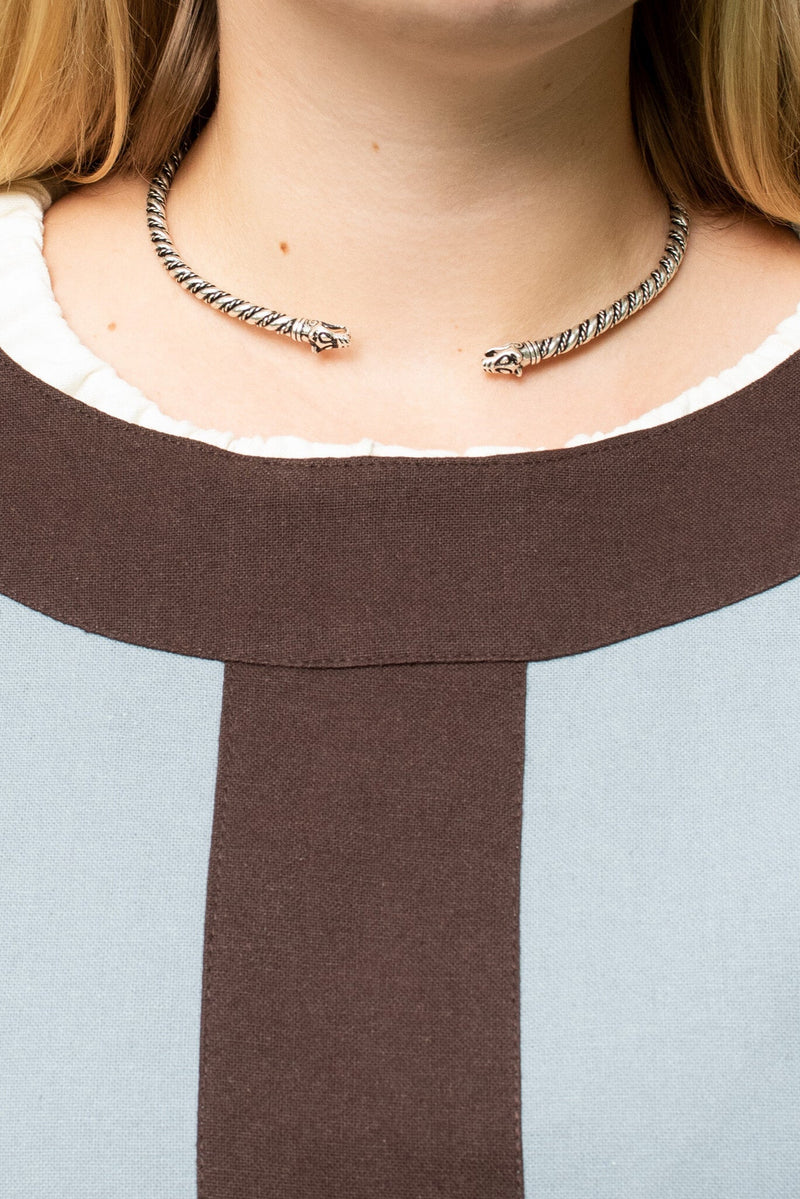 (Tidigt) medeltida klä Clotilde, blå-brun 