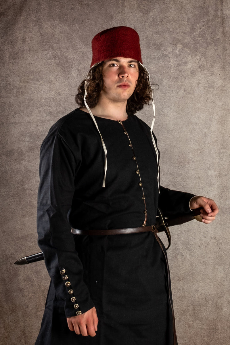 Calotte Dürer du 15ème siècle, rouge, feutre de laine 