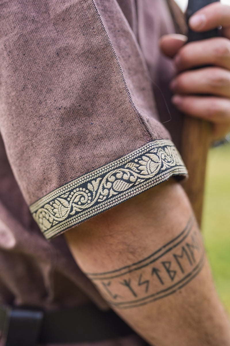 Keltische tuniek, korte mouwen, lichtbruin