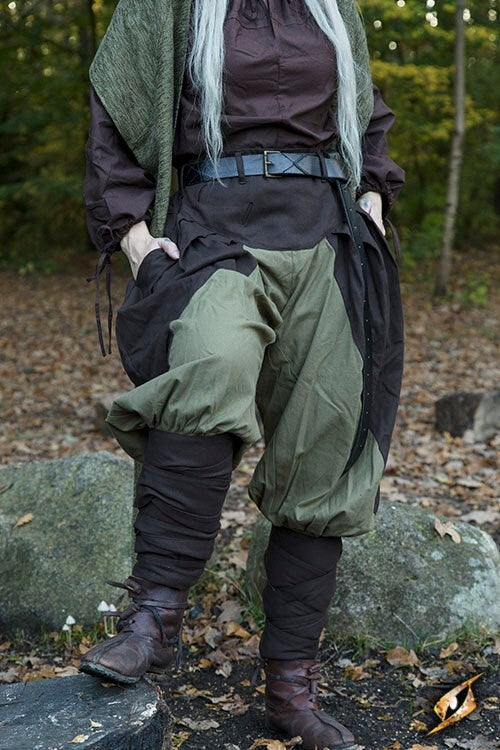 Renaissancebroek Raphael, bruin-groen