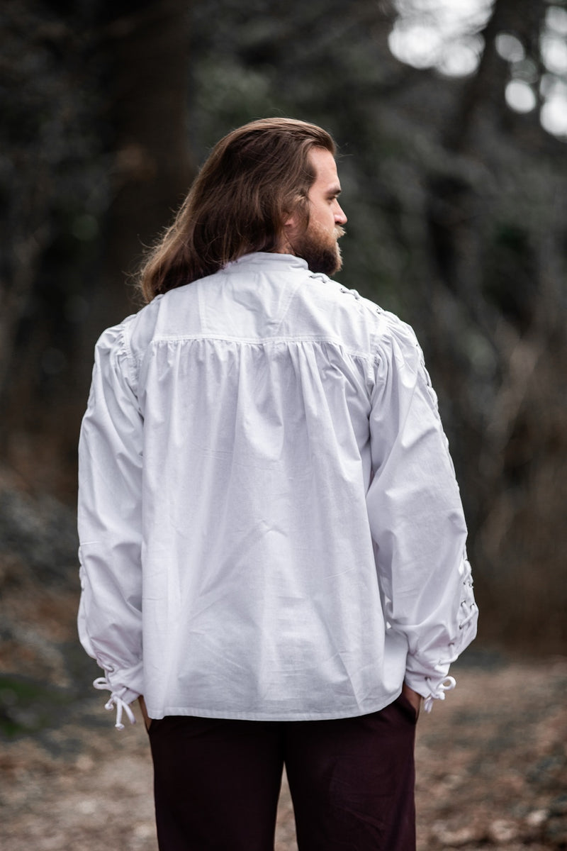 Piratenhemd met veters, wit