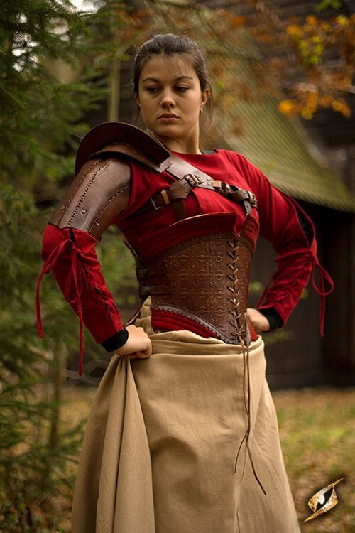 Cuero hombreras, marrón 