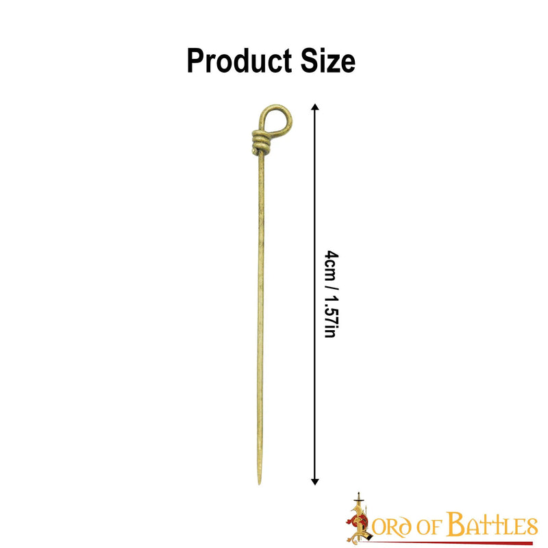 Spelden, zes stuks, messing