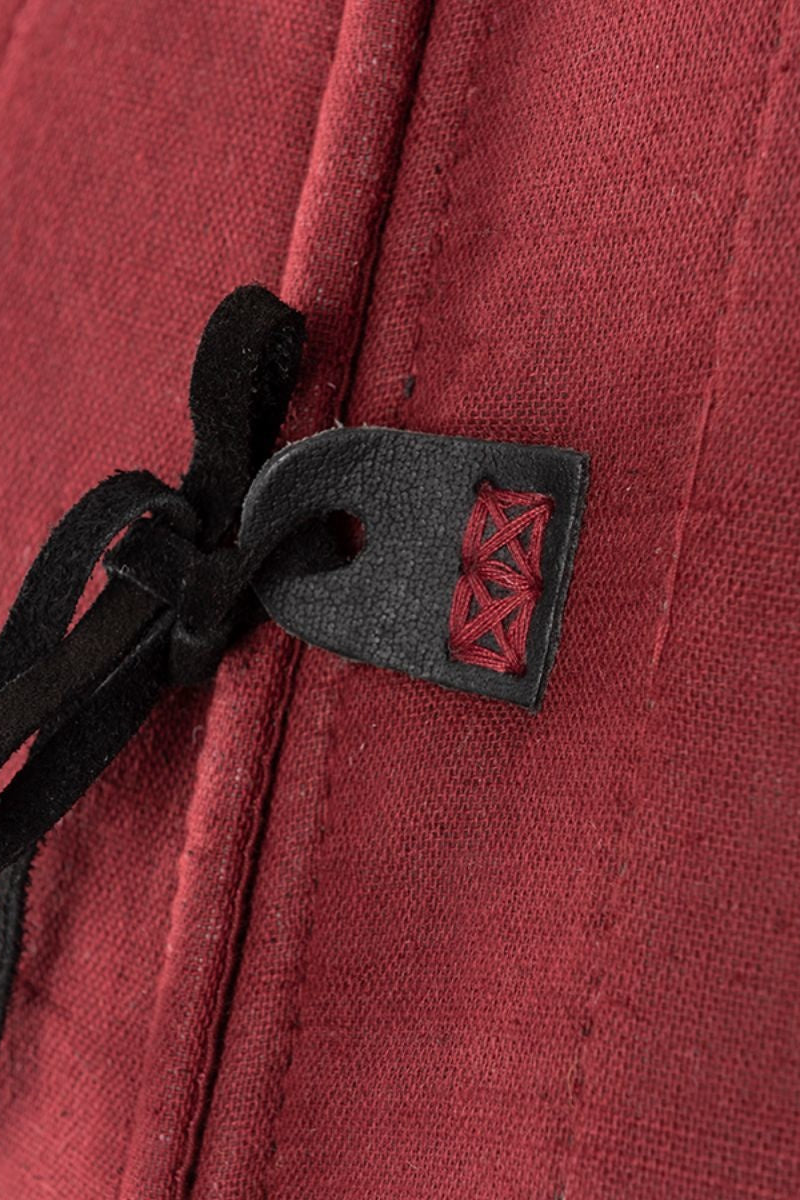 gambeson Aulber del XV secolo, bordeaux tela 