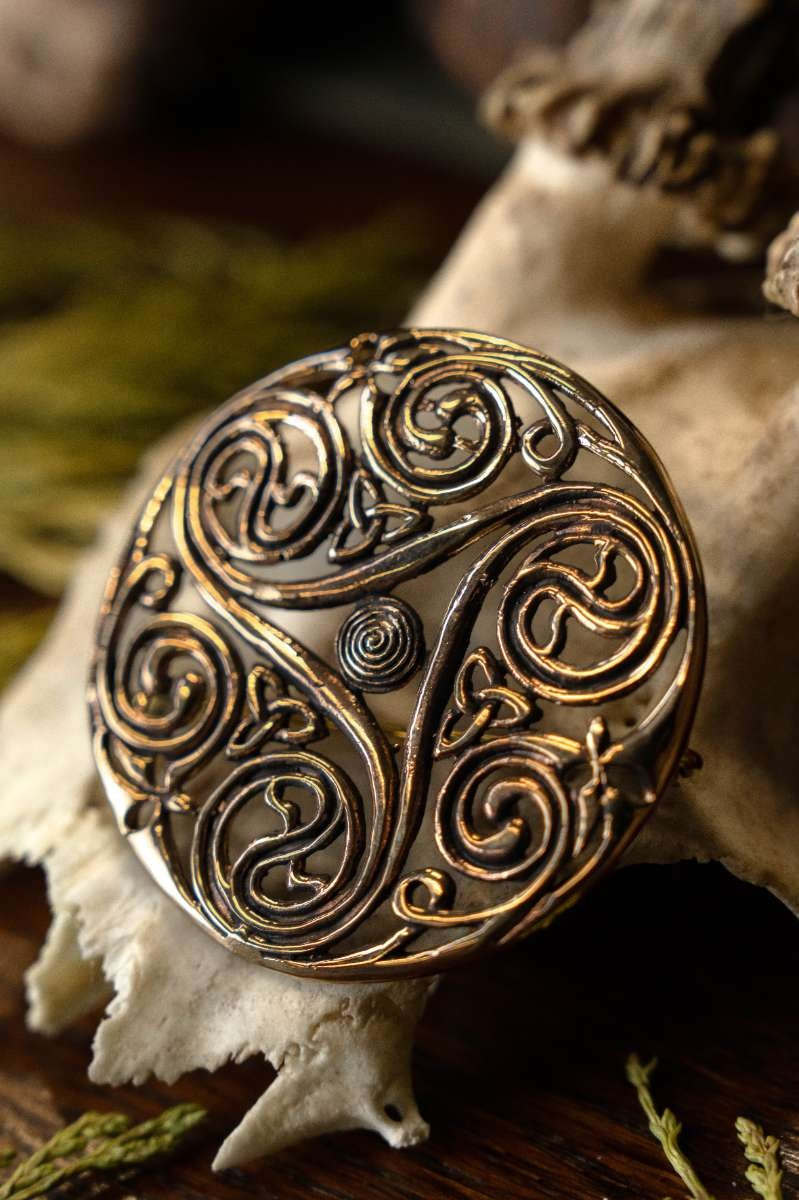 Keltische broche triskelion, brons