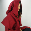 Kapuzenhaube Terry rot, Wollmischung 