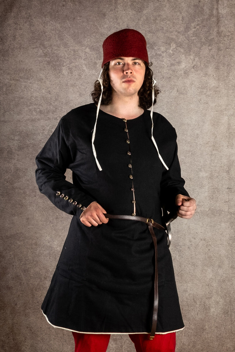 Cotehardie Rafael, zwart, wolmix