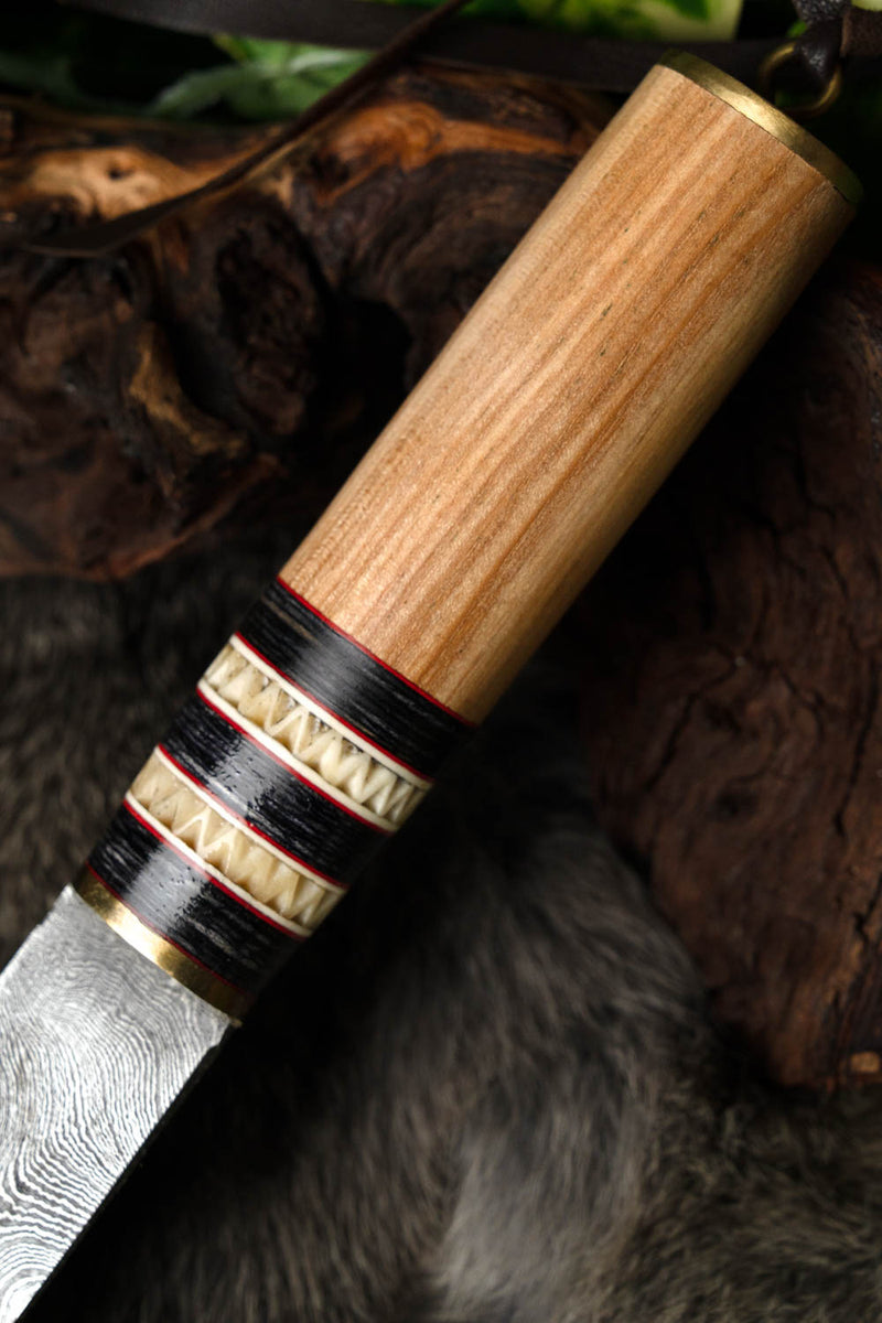 Viking seax Thingvellir, damascus steel, semi-sharp