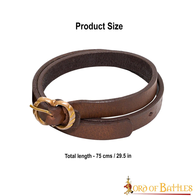 Mittelalterliche Lederstrumpfbänder, braun 