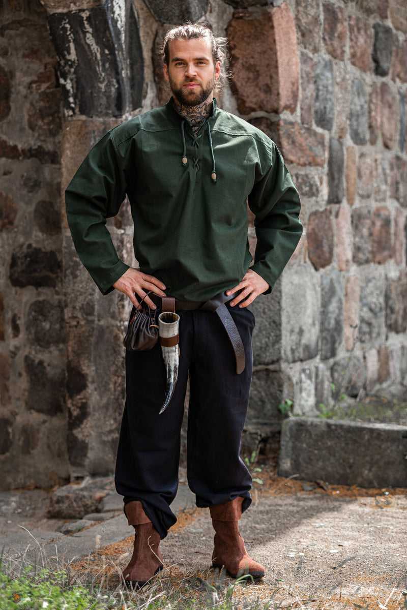 Handgeweven overhemd, groen