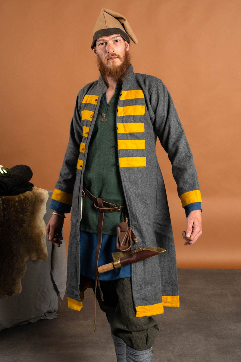 Rusvik Viking jas Bartosz, geel/grijs, wolmix