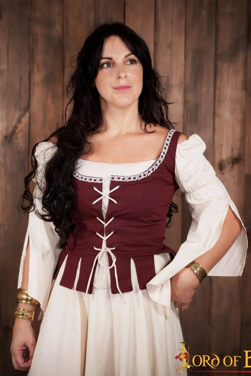 Middeleeuwse lijfje Adalyn, rood