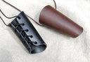 Leather bracer, underarm guard, 16 cm, black