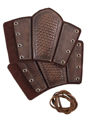Leather bracers Drogon, forearm guards, brown