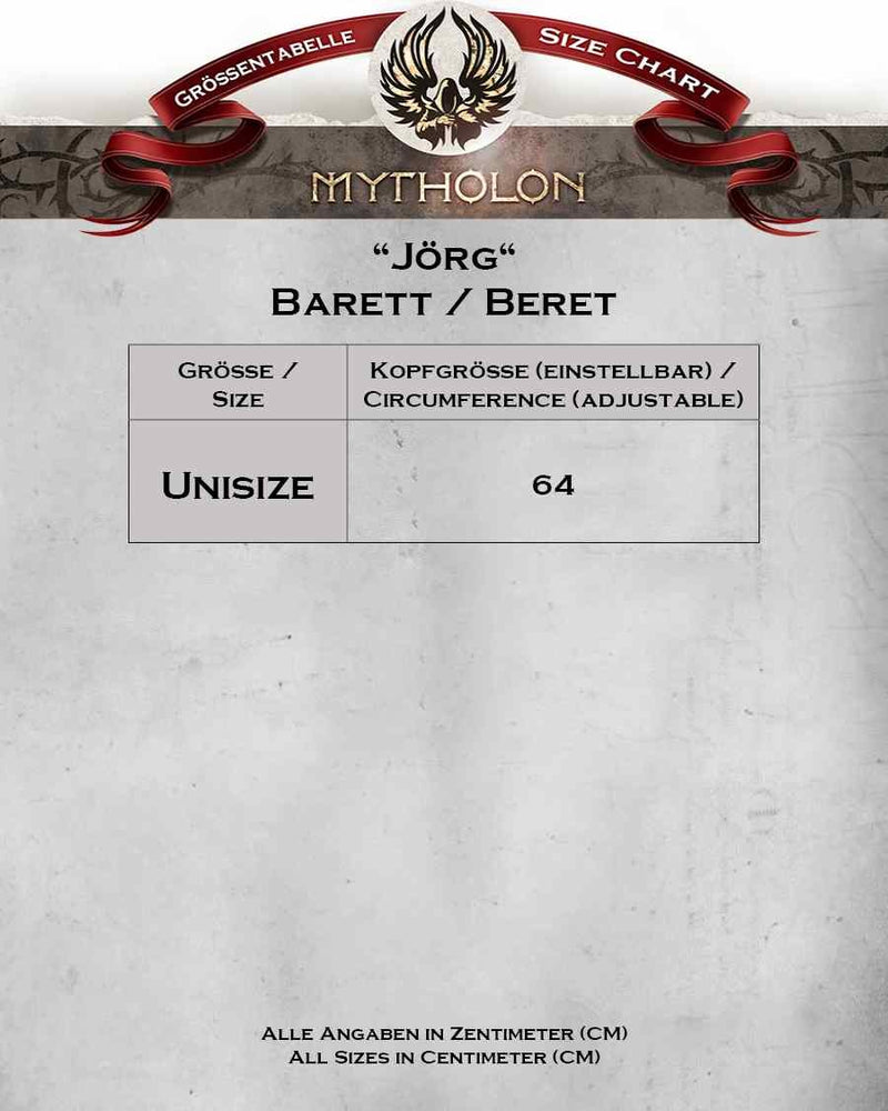 Baret Jorg, zwart-creme