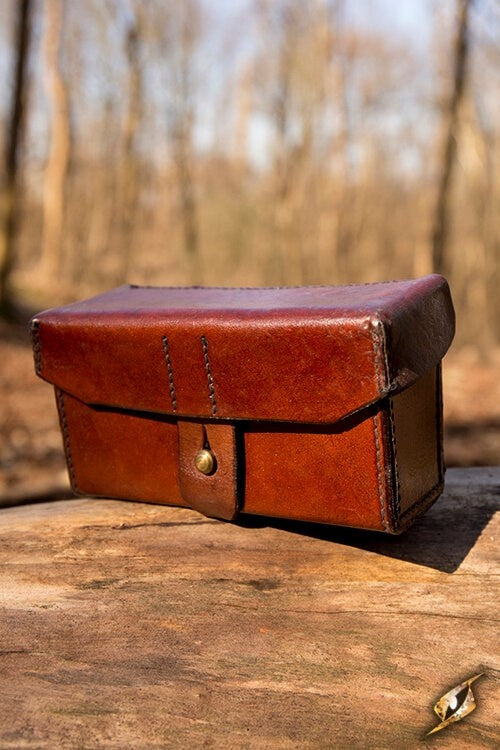 Rechthoekige leren tas, bruin