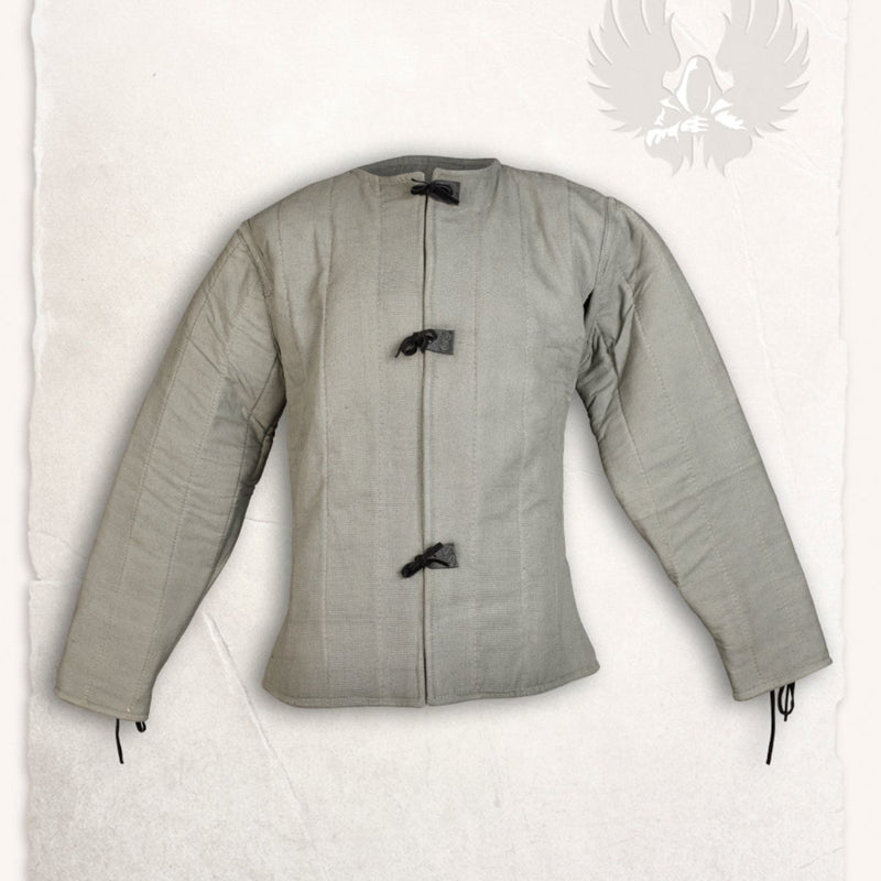 15de eeuwse gambeson Aulber, creme canvas