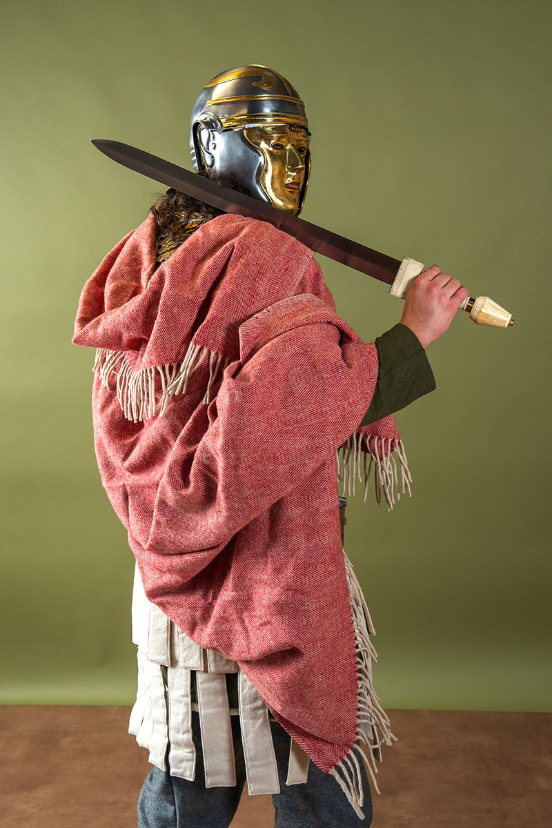 100% wełniany koc / płaszcz, bachor rybacki, rdza