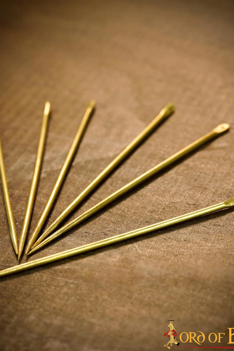 Messingen naalden, set van 6 stuks
