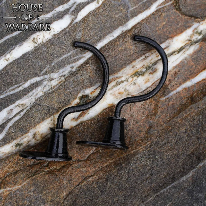 Ganchos de pared, par, negro 