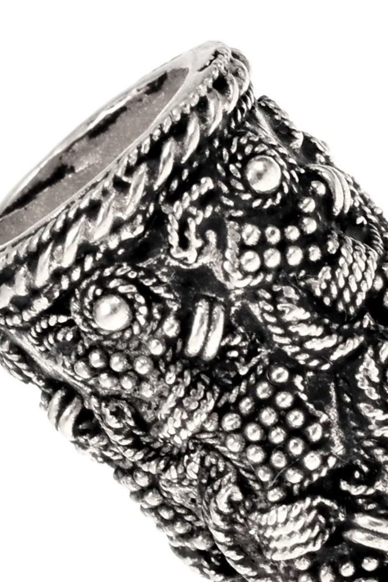 Viking baardkraal Rygge, verzilverd brons