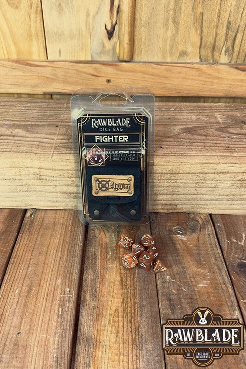 Dice bag met set dobbelstenen Fighter