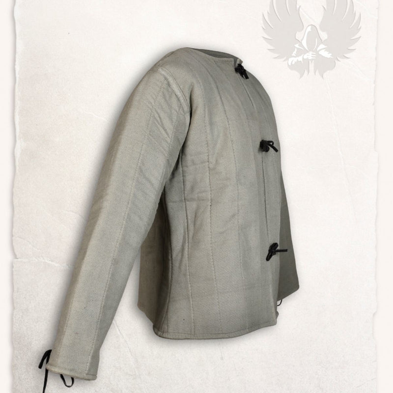 15de eeuwse gambeson Aulber, creme canvas