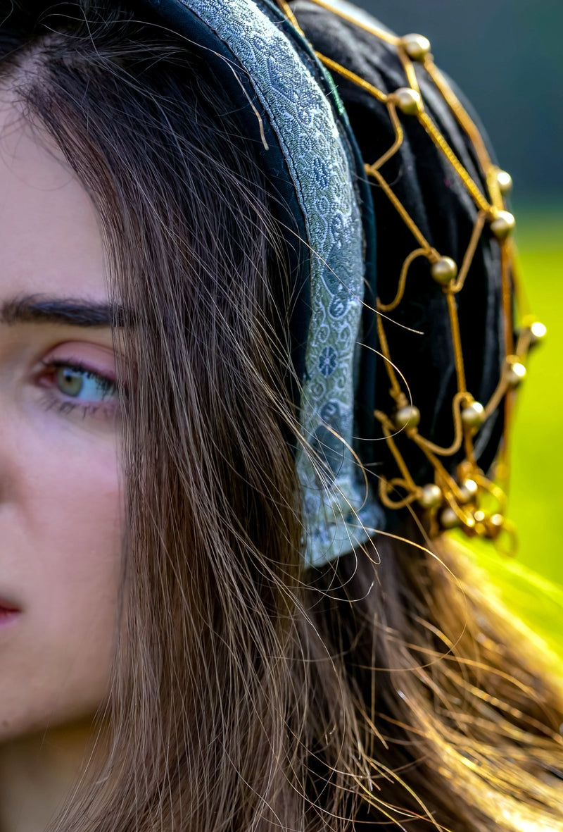 Haarnetje (caul) Cecilia, fluweel, zwart