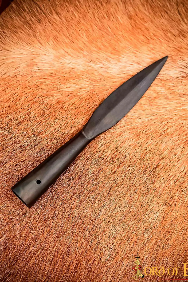 Feuille de forme du début du Moyen Âge pointe de lance, bronzée, semi-tranchante 