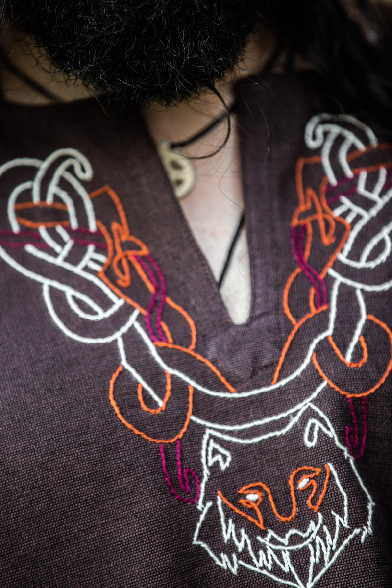 Viking tuniek wolf Fenrir, bruin