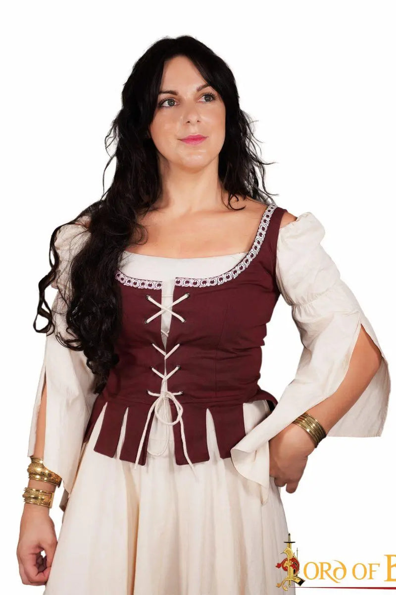 Middeleeuwse lijfje Adalyn, rood