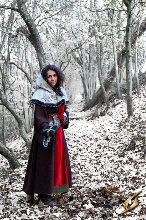 Kap met bontrand Gisla, grijs, wolmix