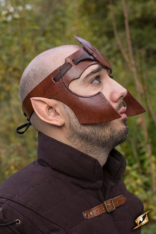 Elven hoofdband LARP, bruin leer