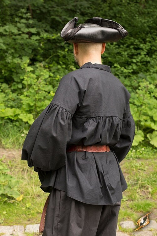 Chemise de pirate Jack, noir 