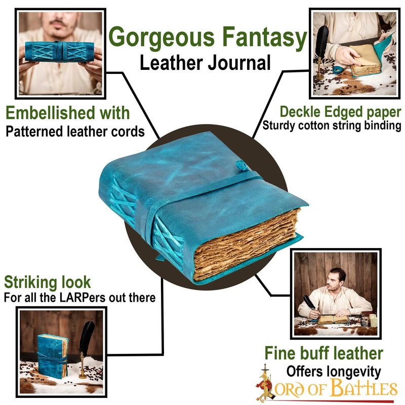 Lederbuch Fantasie, blau